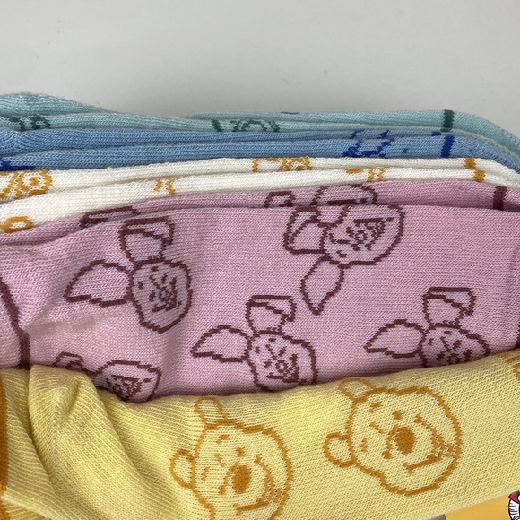 Winnie the Pooh no show socks 5 set, Eeyore Pooh Tigger Piglet & Bees NEW - Picture 3 of 11
